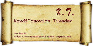 Kovácsovics Tivadar névjegykártya