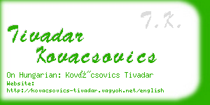 tivadar kovacsovics business card